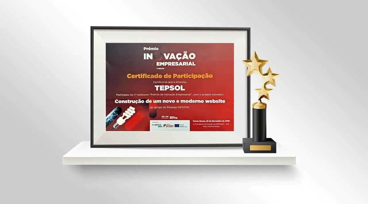 A Tepsol participou com o seu website na primeira edição do Prémio de Inovação Empresarial, que promove a competitividade entre as PME's.