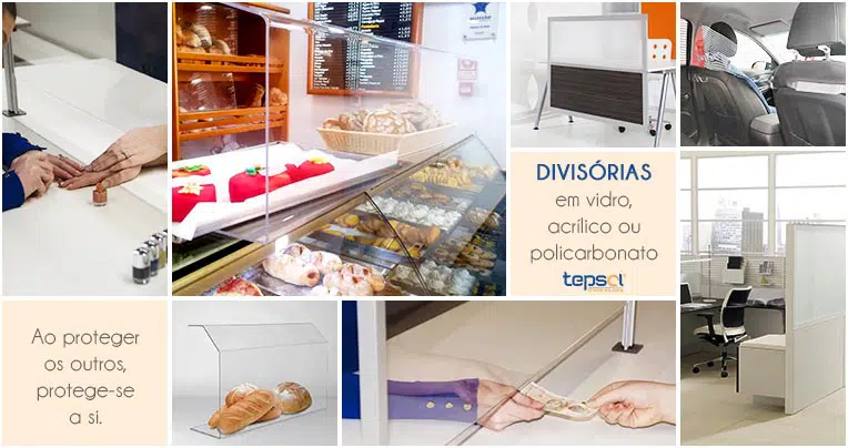Para se proteger a si, aos seus colaboradores, aos seus clientes e ao seu espaço, disponibilizamos-lhe divisórias em vidro, acrílico ou policarbonato.